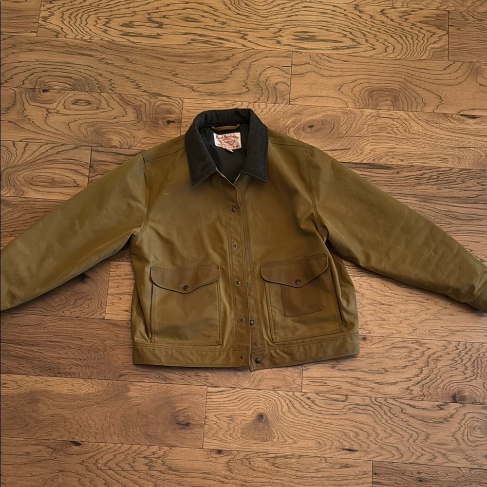 Filson Olive Green Jacket with Black Collar